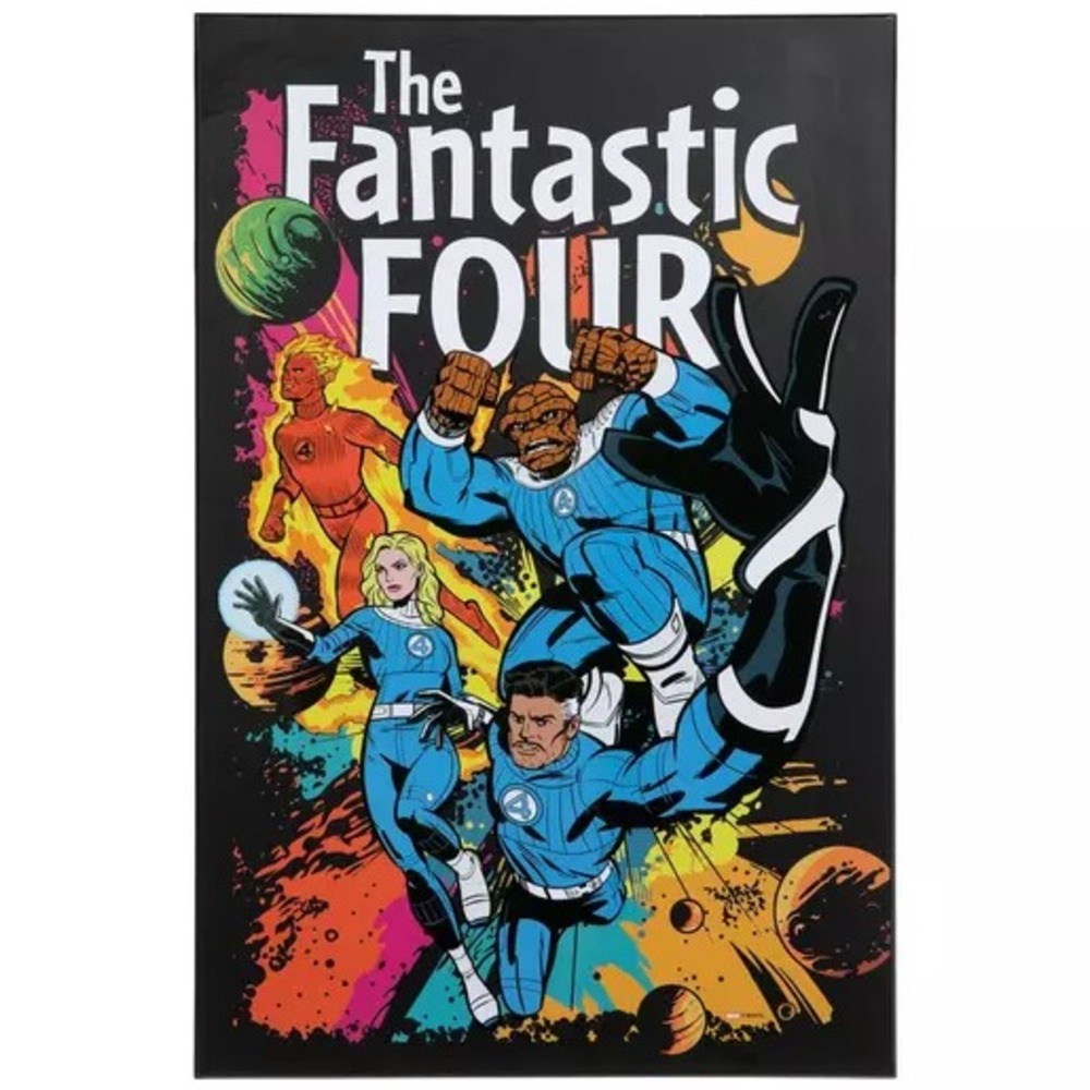 Fantastic Four Retro Style Wood Art Wall Decor 22.75"H X 15.25"W X 0.38"D